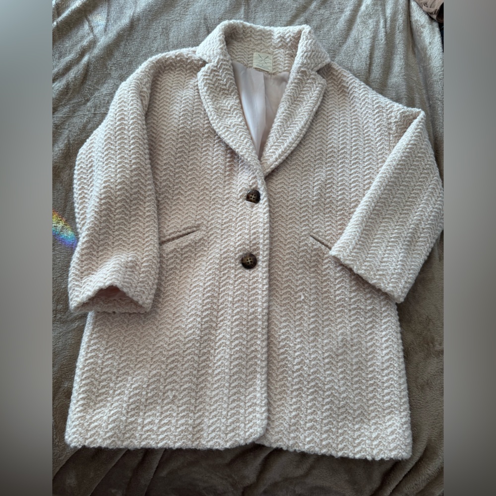 Pins & Needles Cream Wool Blend Coat